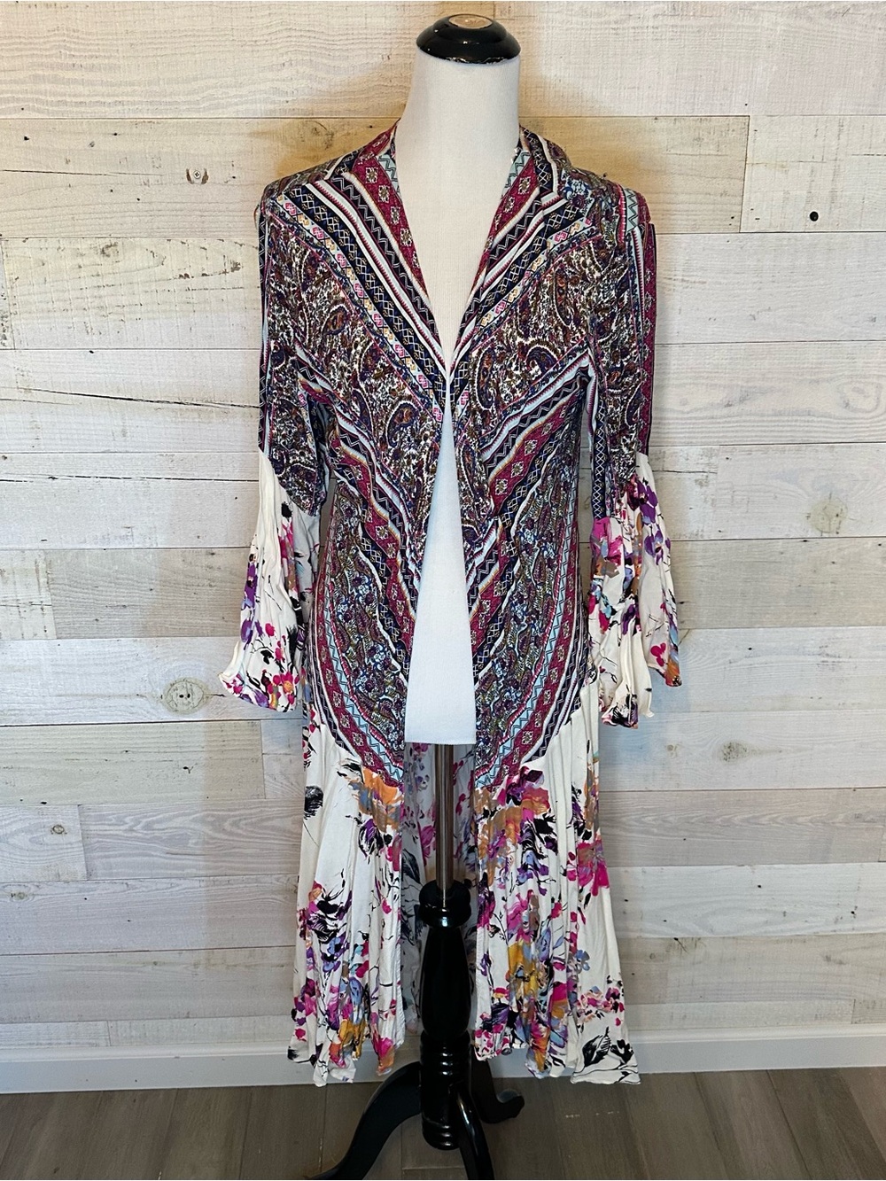 Umgee boho long duster kimono with bell sleeves - Picture 4 of 12